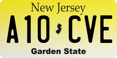 NJ license plate A10CVE