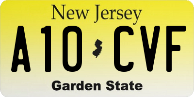 NJ license plate A10CVF