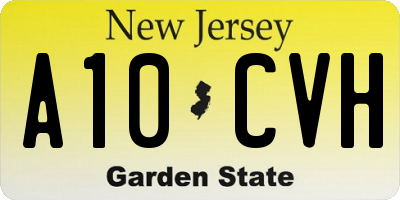 NJ license plate A10CVH