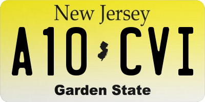 NJ license plate A10CVI