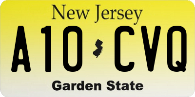 NJ license plate A10CVQ