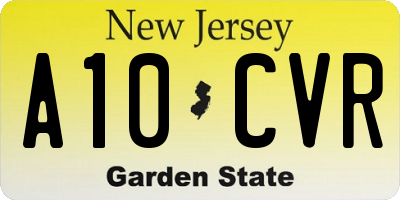 NJ license plate A10CVR