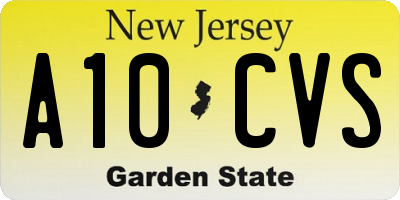 NJ license plate A10CVS