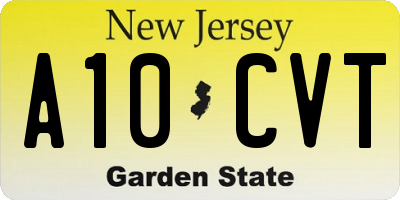 NJ license plate A10CVT