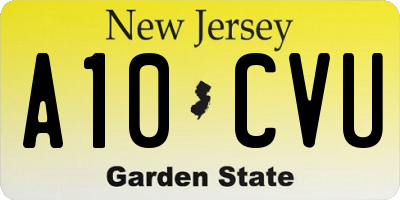 NJ license plate A10CVU