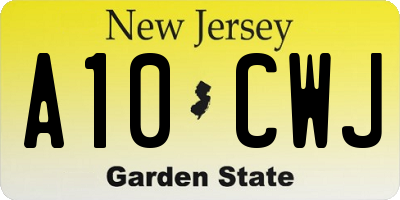 NJ license plate A10CWJ