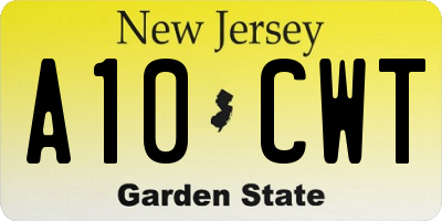 NJ license plate A10CWT
