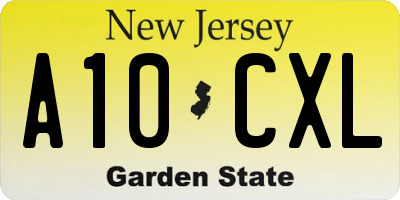 NJ license plate A10CXL