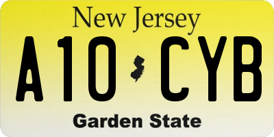 NJ license plate A10CYB