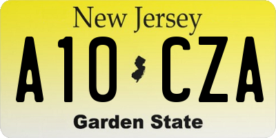 NJ license plate A10CZA