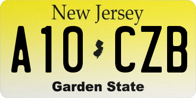 NJ license plate A10CZB