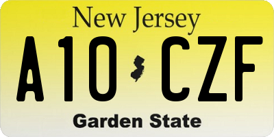 NJ license plate A10CZF