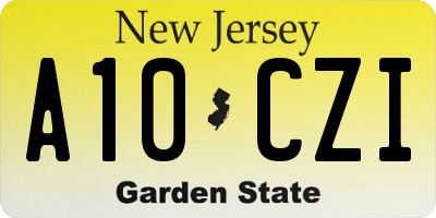 NJ license plate A10CZI