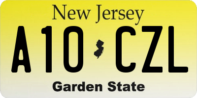 NJ license plate A10CZL