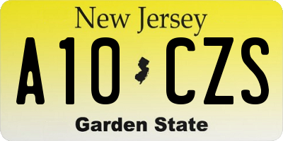 NJ license plate A10CZS