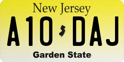 NJ license plate A10DAJ