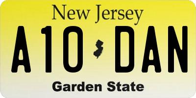 NJ license plate A10DAN