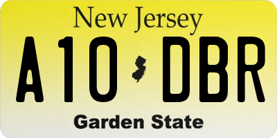 NJ license plate A10DBR