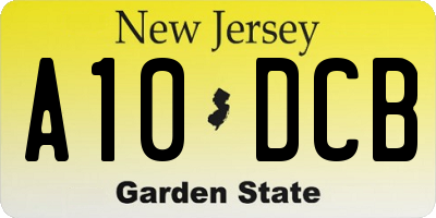 NJ license plate A10DCB