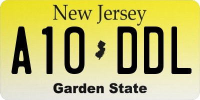 NJ license plate A10DDL