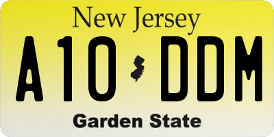 NJ license plate A10DDM