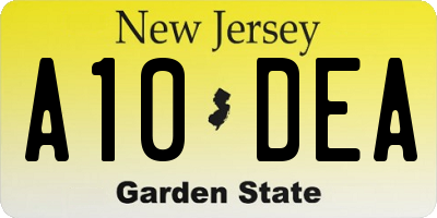 NJ license plate A10DEA