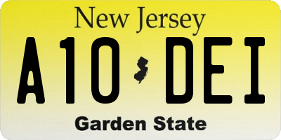 NJ license plate A10DEI