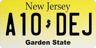 NJ license plate A10DEJ