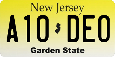 NJ license plate A10DEO