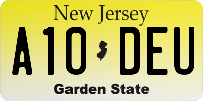 NJ license plate A10DEU