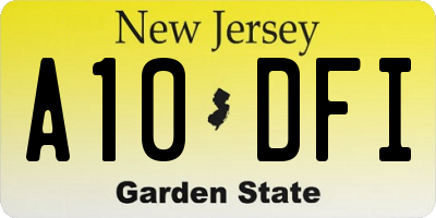 NJ license plate A10DFI