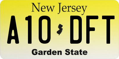 NJ license plate A10DFT
