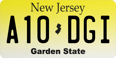 NJ license plate A10DGI