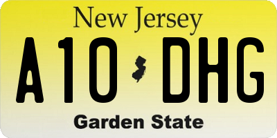 NJ license plate A10DHG