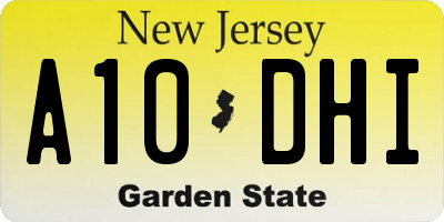 NJ license plate A10DHI