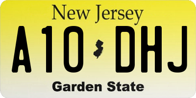 NJ license plate A10DHJ