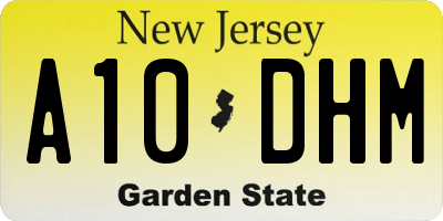 NJ license plate A10DHM