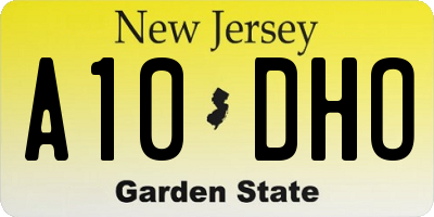 NJ license plate A10DHO