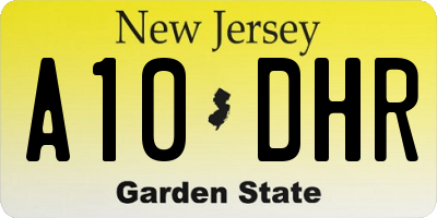 NJ license plate A10DHR