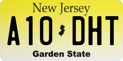 NJ license plate A10DHT