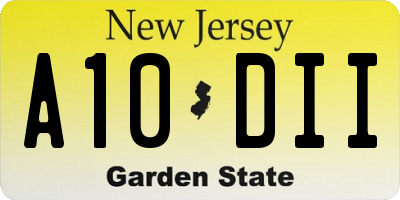 NJ license plate A10DII