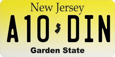 NJ license plate A10DIN