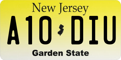 NJ license plate A10DIU