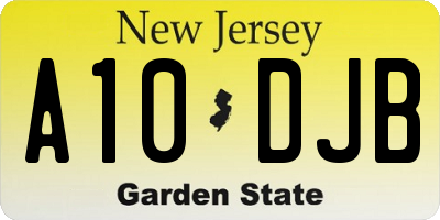 NJ license plate A10DJB