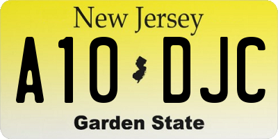 NJ license plate A10DJC