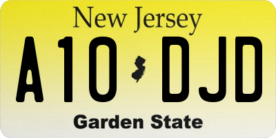 NJ license plate A10DJD