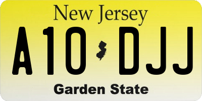 NJ license plate A10DJJ