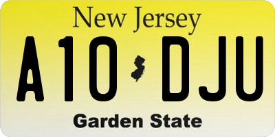 NJ license plate A10DJU