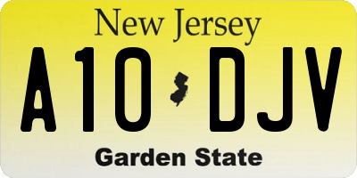 NJ license plate A10DJV