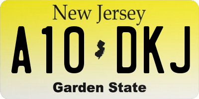 NJ license plate A10DKJ